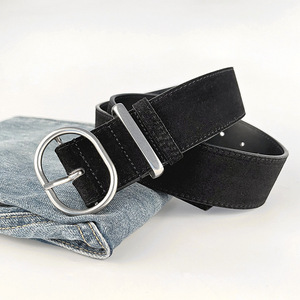 <span class=keywords><strong>Ceinture</strong></span> large de luxe en cuir de vachette suédé avec boucle, pour <span class=keywords><strong>femme</strong></span>, design tendance, en <span class=keywords><strong>velours</strong></span> givré - Product Image 3