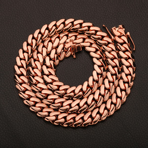 Atacado: Corrente e Pulseira Miami Cuban Link de 10mm-22mm em Latão Rosa Dourado – Joias Hip Hop para Homens e Mulheres - Product Image 4
