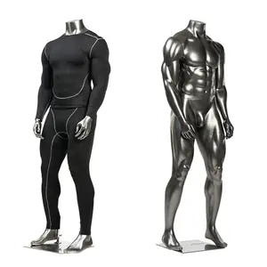 Maniquí masculino con pene, gran músculo, de pie, negro