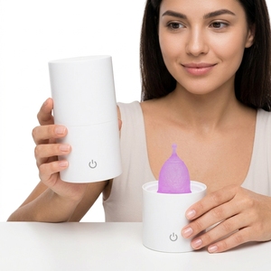 Esterilizador de copas menstruales de plástico reutilizables para desinfección y limpieza con vapor - Product Image 5