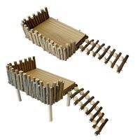 Platform Kayu Solid untuk Hamster, Pagar Kayu, Tangkai Pohon Apel Alami, Tangga Panjat, Mainan Kunyah, Gigit, dan Tumbuh Gigi