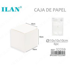 Scatola di Carta Ilan 10x10x10 Cm Cubo Pieghevole Bianco Confezione Regalo - Product Image 3