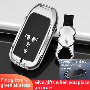 Funda para llave de coche con logotipo personalizado y tapa de cuero y Metal para <span class=keywords><strong>Honda</strong></span> Accord Civic City <span class=keywords><strong>CRV</strong></span> Jazz Vezel, accesorios para soporte de FRV DE LA HR-V - Product Image 3