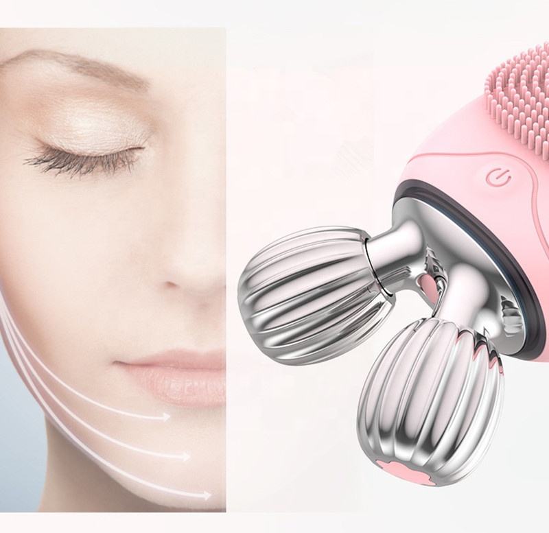 ORANGLES Private Label Electric Silicone Facial Cleansing Brush | 2-in-1 Massage Face Roller & Peeling Brush for Deep Pore Cleansing – orangles Kuwait - detailed closeup view - illustrating benefits - Image 3 of 6 | created for all | Shop Private Label Electric Silicone Facial Cleansing Brush | 2-in-1 Massage Face Roller & Peeling Brush for Deep Pore Cleansing – orangles Kuwait North Carolina | Free Shipping ORANGLES