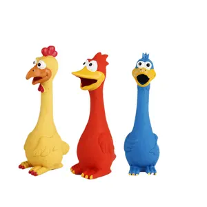 Pet products latex screaming chicken chew toys for cats and dogs