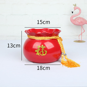 <b>Large</b> Lucky Red Decorative Bucket Flower Growing Pot Wedding Display <b>Plant</b> Stand Metal Rack - Product Image 2
