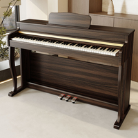 Piano Digital Vertical con 88 Teclas, 3 Pedales, Altavoz Integrado, Funciones Programables MIDI/USB para Entrenamiento Educativo