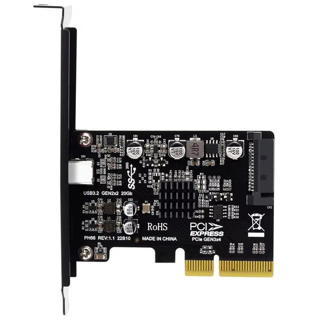 PCI-Express 4X to Type-C USB 3.2 Gen 2 Internal Expansion Card 20Gbps ASM3242