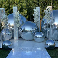 Boule miroir argentée gonflable, grand ballon brillant, ballon géant pour fête disco, décoration de fête de Noël, sphère miroir réfléchissante gonflable