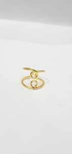Gold Double <b>Circle</b> <b>Ring</b> • Minimalist Geometric Band • Modern Infinity Inspired <b>Ring</b> - Product Image 6