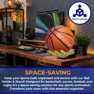 Support de présentation de ballon de sport en or, grand et durable, sculpté à la main, pour basket-ball, football, volley-ball - Product Image 3