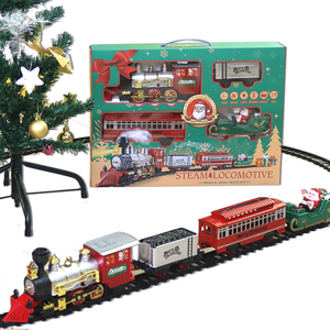 Fonction de pulvérisation Jouets de train de Noël Moteur de <span class=keywords><strong>locomotive</strong></span> à piles Ensembles de trains jouets avec son et lumières - Product Image 6