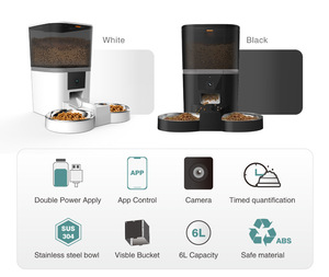 Distributeur automatique intelligent personnalisé pour animaux de compagnie 4L/6L, distributeur de nourriture sèche pour animaux, gamelle portable pour chiot avec minuterie - Product Image 4