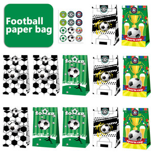 Bolsas de Regalo de Papel Kraft para Fiestas de Fútbol con Pegatinas, Bolsas de Regalo con Temática de Fútbol para el Día del Partido, Eventos de Equipo, Bolsas para Dulces - Product Image 6