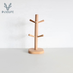 Support en bois 6 crochets support de tasse arbre bois support de tasse café <span class=keywords><strong>t</strong></span> support de tasse support de séchage - Product Image 4