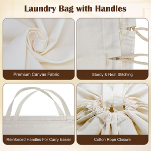 Bolsas de Lavandería de Lona Extra Grandes, Ecológicas y Reciclables, con Cordón y Asas, <span class=keywords><strong>para</strong></span> <span class=keywords><strong>Ropa</strong></span> <span class=keywords><strong>Sucia</strong></span>, Venta al Por Mayor - Product Image 3