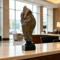 Figurine d'art populaire en résine 3D peinte à la main, tête de cheval - Décoration de table de style anglais pour la maison