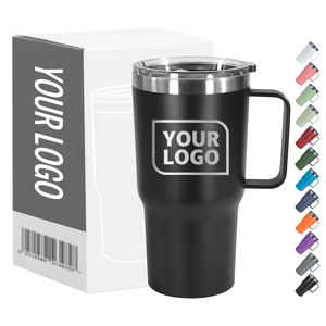 Tazas de Café Personalizadas de 20 oz con Recubrimiento en Polvo, Tazas de Viaje de Metal, Vaso Térmico Aislado al Vacío de Acero Inoxidable de 20 oz con Asa - Product Image 1