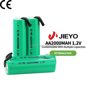 Jieyo <span class=keywords><strong>NiMH</strong></span> pin <span class=keywords><strong>AA</strong></span> Kích thước 1.2V 2000mAh Ni-MH có thể sạc lại hình trụ pin di động Flat Top với các tab cho tông đơ dao cạo - Product Image 1