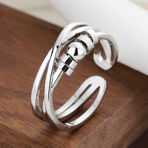 Anneau à billes mobile à succès, anti-anxiété, pour hommes et femmes, nouvelle tendance, anneau agile et léger, anneaux en métal - Product Image 6