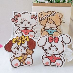 Parche Adhesivo de Peluche con Bordado Kawaii de Conejo, Gato y Oso para Decoración de Bolsos y Fundas de Teléfono - Product Image 2