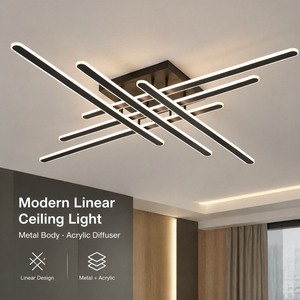 Modern <b>Led</b> Ceiling <b>Light</b> Acrylic Iron Surface Mount Remote Control Dimmable 120W <b>For</b> Living <b>Room</b> Bedroom - Product Image 2