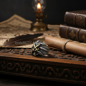 925K Sterling Silver Eagle Claws Sword <b>Men</b> <b>Ring</b> - Product Image 3