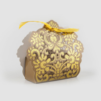 Magnifique Boîte à Bonbons Ajourée avec Dorure Or pour Mariage Fête Décoration Emballage Cadeau