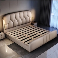 Ensemble de chambre à coucher moderne de conception italienne, lit king size capitonné de luxe, lit double en tissu, ensemble de meubles