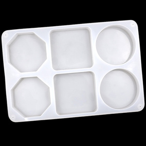 1127 Factory Stock 6 Cavity 3 Kind Shape Round square Chess <b>Mold</b> DIY Baking Dropping <b>Mold</b> Resina Moldes coaster Die - Product Image 3