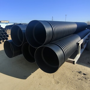Tuyau de drainage corrugué en HDPE DWC DN300-1200 SN8 SN16 EN 13476 pour les canalisations souterraines municipales d'eaux pluviales et d'égouts - Product Image 4
