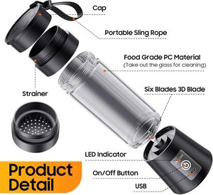 Licuadora Portátil Recién Mejorada, Licuadora Personal <span class=keywords><strong>de</strong></span> 13 oz, Vaso <span class=keywords><strong>para</strong></span> Jugos Recién Exprimidos, Ideal <span class=keywords><strong>para</strong></span> Deportes/Oficina - Product Image 5