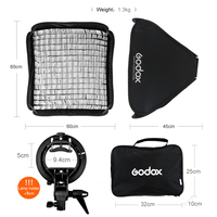 Hot Godox 80 * 80cm Honeycomb Grid Softbox + S Type Bracket Mount Bowens Mount Kit untuk Can** Speedlite Flash Softbox SFGV-G8080