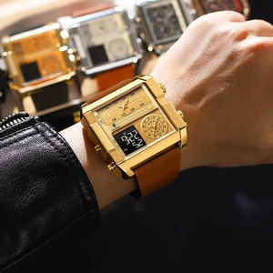 Montre-bracelet de luxe POEDAGAR pour homme, rectangulaire, étanche, lumineuse, affichage jour/<span class=keywords><strong>semaine</strong></span>, montre numérique multifonction pour homme, montres à quartz, Reloj - Product Image 4