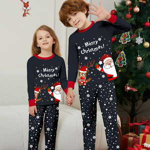Ensemble de Pyjamas de Noël Bomery à Imprimé Père Noël et Renne Vêtements de Nuit d'Hiver pour Toute la Famille Adultes et Enfants - Product Image 3