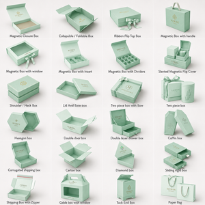 Boîte à souvenirs pour bébé vert menthe avec insert en carton pour les souvenirs de nouveau-né <span class=keywords><strong>et</strong></span> les ensembles de chambre d'enfant - Product Image 5
