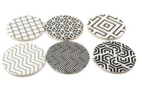 Vente en gros de sachets de thé absorbants sublimation sous-verres vierges ronds en marbre blanc pour voiture en céramique