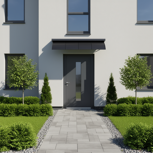 Tettoia per Porta in Policarbonato Nero 157,5 X 39,4 Pollici, Impermeabile, per Esterni, Gazebo, Pergola, Design Minimalista - Product Image 2