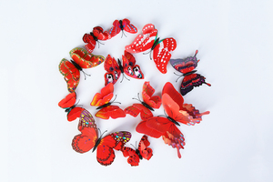 Stile moderno 3D IN PVC Colorato Autoadesivo Della Parete Della Farfalla A Doppio Strato del Frigorifero Della Farfalla Della Decalcomania Della Parete di Festa di Compleanno Decor <span class=keywords><strong>Farfalle</strong></span> - Product Image 4