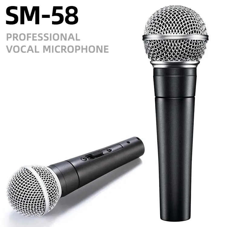Precio al por mayor de material de metal de mano con cable dinámico Micrófono sm58 de karaoke