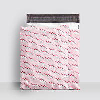 Sac d'expédition en polyéthylène imprimé personnalisé avec logo, motif ours mignon en chapeau rose, pour vêtements