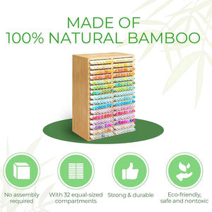 Бамбуковые прямоугольные экологически чистые прочные маркеры-органайзер карандаши для карандашей стационарный держатель 224 маркеры для Классного офисного декора - Product Image 5