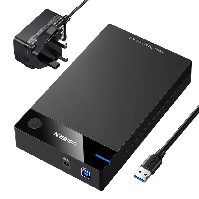 FYX Stock Plastic USB 3.0 Hard Drive Enclosure 2.5/3.5 Inch SATA HDD Caddy DC Power Adapter Tool-Free Lay-Flat Docking Station