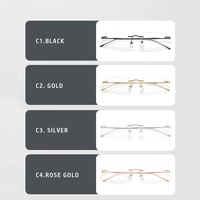 Elegantes Gafas de Vista sin Montura de Semi-Titanio, Ligeras, para Mujer, Monturas Ópticas de Primera Calidad, Estilo Más Vendido 632-6