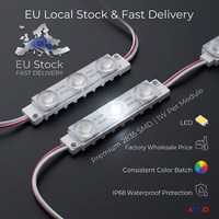 Módulo LED de 12V con 3 LED, IP68 Impermeable, 2835 SMD, para Letreros Publicitarios y Letras de Canal, Precio de Fábrica, 1W, 175 Grados, Stock en la UE