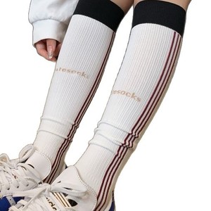 Women's <b>Compression</b> Calf Socks <b>Knee</b> High Yoga Fitness Socks White Blue Stripe Design Sport Wear - Product Image 3