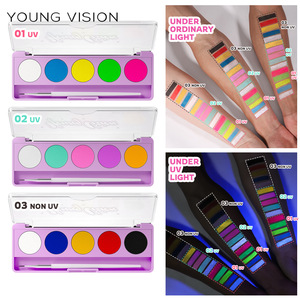 Paleta de pintura facial fluorescente UV Young Vision, 5g, soluble en agua, para maquillaje de actuaciones en escenario - Product Image 1