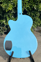 China Aiersi Brand Cutway Gloss Blue Colour Acoustic Style Electric Guitar With HB Pickup Custom Electronic String Instrument