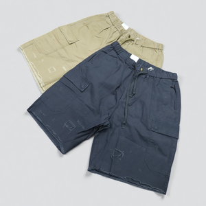 Pantalones Cortos Cargo para Hombre OEM, Cintura Media, Cordón Ajustable, Color Sólido, Algodón, Casuales, Transpirables, con Bolsillos - Product Image 1