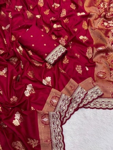 Sari de créateur Pure Khadi Dol La avec bordures Kanchi, élégant, traditionnel, pour femmes indiennes, tenue de fête, protection solaire, séchage rapide, tissé à la main - Product Image 5